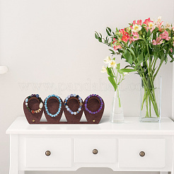 Teardrop Shaped Wood Bracelet Organizer Display Stands&nbsp;ODIS-WH0099-132A