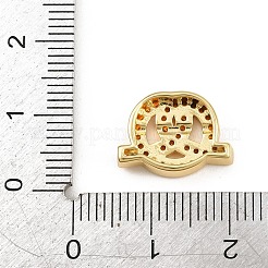 Brass Micro Pave Orange Cubic Zirconia Beads&nbsp;CU-CBAD306-22G