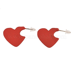 Heart Resin Stud Earrings for Women&nbsp;EJEW-F419-01