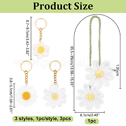 4Pcs Cotton Flower Keychain and Hanging Ornament&nbsp;KEYC-PH01609