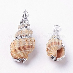 Electroplate Spiral Shell Pendants&nbsp;BSHE-L036-12