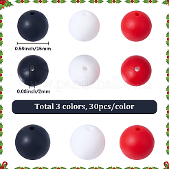 90Pcs 3 Colors Silicone Focal Beads&nbsp;SIL-BM0001-09