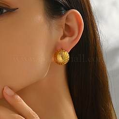Stainless Steel Half Round Stud Earrings&nbsp;PB2657