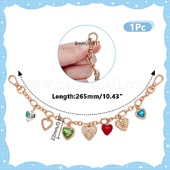 Alloy Colorful Heart Charm Purse Decorative Chains&nbsp;PURS-WH0008-09
