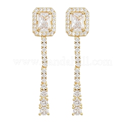 Brass Micro Pave Cubic Zirconia Stud Earrings&nbsp;KK-CBA8324-14G