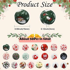 Christmas Theme Food Grade Eco-Friendly Silicone Beads&nbsp;SIL-CJ0002-77B