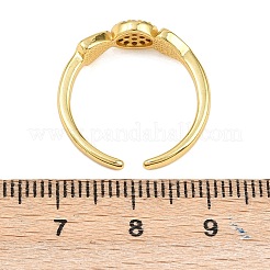 Brass Micro Pave Cubic Zirconia Cuff Rings for Women&nbsp;RJEW-Z113-19