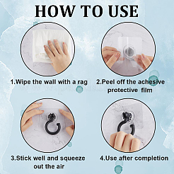 6Pcs 2 Colors Rotatable Self Adhesive Plastic Hook Hangers&nbsp;AJEW-GF0007-27