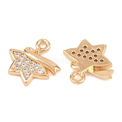 Brass Micro Pave Cubic Zirconia Pendants&nbsp;KK-L261-03G