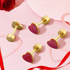 8Pcs 2 Colors Stainless Steel Enamel Stud Earrings&nbsp;EJEW-GO0003-23
