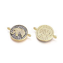 Brass Micro Pave Cubic Zirconia Links Connectors&nbsp;ZIRC-G161-32