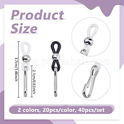 40Pcs 2 Colors Silicone Zipper Holder Upper for Jeans&nbsp;HJEW-NB00228