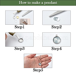 DIY Blank Dome 304 Stainless Steel Pendants Making Kits&nbsp;DIY-YW0010-48