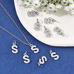 SHEGRACE Brass Micro Pave Clear Cubic Zirconia Pendants&nbsp;XGRQ29910-394P-S
