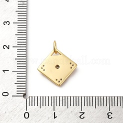 Brass Micro Pave Cubic Zirconia and Enamel Charms&nbsp;KK-Q098-04G-A