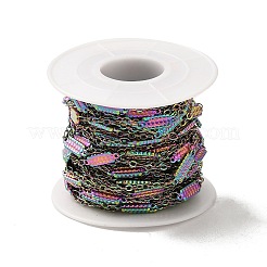 Ion Plating(IP) 304 Stainless Steel Rectangle Link Chains&nbsp;STAS-B041-10MC