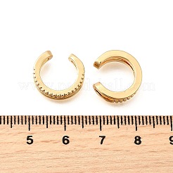 Brass Micro Pave Clear Cubic Zirconia Cuff Earrings&nbsp;EJEW-F370-19G