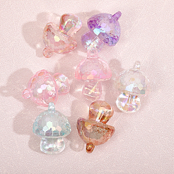 12pcs 6 colors Bubble Style Transparent Acrylic Pendants&nbsp;TACR-CA0001-24
