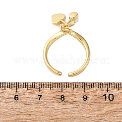 Brass Enamel Open Cuff Rings for Women&nbsp;RJEW-U057-19B-G