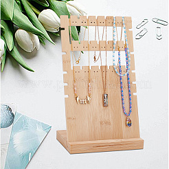 3-Tier Wooden Slant Back Jewelry Display Stands&nbsp;ODIS-WH0025-115