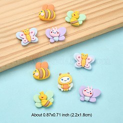 20Pcs 5 Styles Opaque Resin Insect Cabochons&nbsp;RESI-YW0001-51