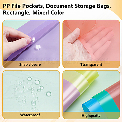 60Pcs 6 Colors PP File Pockets&nbsp;AJEW-WA0003-27