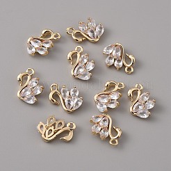 Brass Micro Pave Clear Cubic Zirconia Charms&nbsp;ZIRC-TAC0003-03