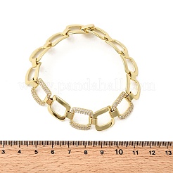 Brass Micro Pave Clear Cubic Zirconia Link Chain Bracelets for Women&nbsp;BJEW-H630-03G