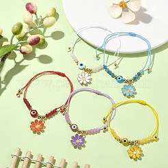 Flower Alloy Enamel Charm Bracelet&nbsp;BJEW-JB09600