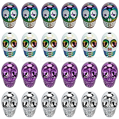 40Pcs 4 Colors UV Plating Acrylic Beads&nbsp;OACR-SC0002-70