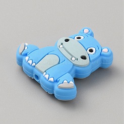 Rhinoceros Food Grade Eco-Friendly Silicone Beads&nbsp;SIL-WH0019-24C