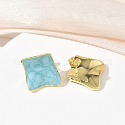 Brass Enamel Stud Earrings for Women&nbsp;KK-CBA760A-07G-03