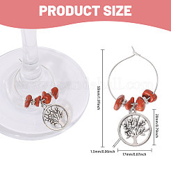 24Pcs Natural Gemstone Wine Glass Charms&nbsp;AJEW-CA00007