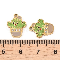 304 Stainless Steel Enamel with Rhinestone Pendants&nbsp;STAS-Z188-05G