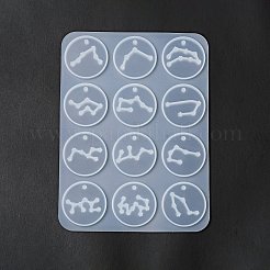 Twelve Constellations Round Pendants Silicone Molds&nbsp;DIY-G073-01