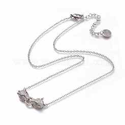 Brass Micro Pave Cubic Zirconia Door Knocker Pendant Necklaces&nbsp;NJEW-H202-01P