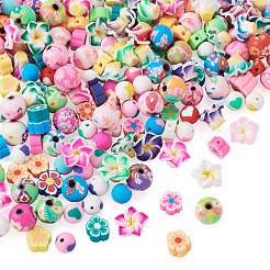 200Pcs 4 Styles Handmade Polymer Clay Flower Plum Blossom Beads&nbsp;CLAY-TA0002-05