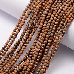 Natural Leopard Skin Jasper Gemstone Bead Strands&nbsp;G-K146-12-3mm