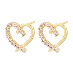 Brass Micro Pave Cubic Zirconia Stud Earrings&nbsp;CU-CBACDF6-02G