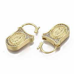 Brass Micro Pave Clear Cubic Zirconia Pendants&nbsp;ZIRC-R110-007-NF