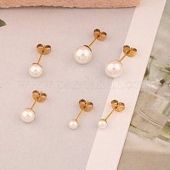 French Romantic 3 Pairs Round 304 Stainless Steel Stud Earrings&nbsp;WZ4094