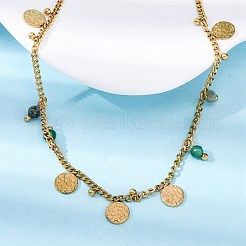 304 Stainless Steel Rhinestone Disc Bib Necklaces&nbsp;NJEW-U026-02G