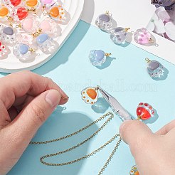 30Pcs 6 Colors Transparent Glass Pendants&nbsp;GLAA-CJ0002-17