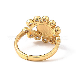 Lampwork Evil Eye Open Cuff Ring with Clear Cubic Zirconia&nbsp;RJEW-L104-03G-02
