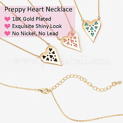 3Pcs 3 Colors Rhinestone Heart Pendant Necklace&nbsp;NJEW-AN0001-69