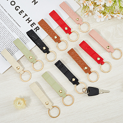 12Pcs 6 Colors PU Leather Keychain&nbsp;KEYC-CL0001-17