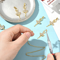 6Pcs Brass Micro Pave Cubic Zirconia Pendants&nbsp;KK-BBC0020-21
