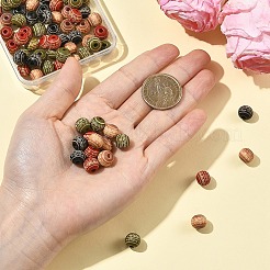 20Pcs Painted Natural Wood Beads&nbsp;WOOD-YW0002-06C