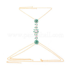 Alloy Rhinestone Flower Tassel Necklace Body Chains for Women&nbsp;FS-WG8032C-03