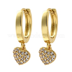 Heart Brass Hoop Earrings&nbsp;EJEW-Z086-09G